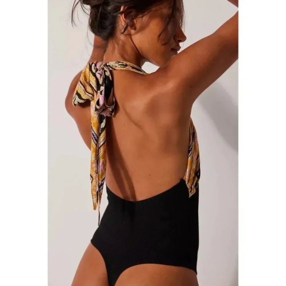 new FREE PEOPLE Eyes For U Halter Bodysuit  2T1 267